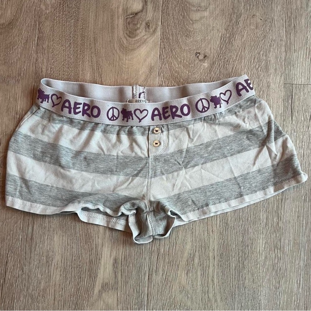 Aero striped booty shorts